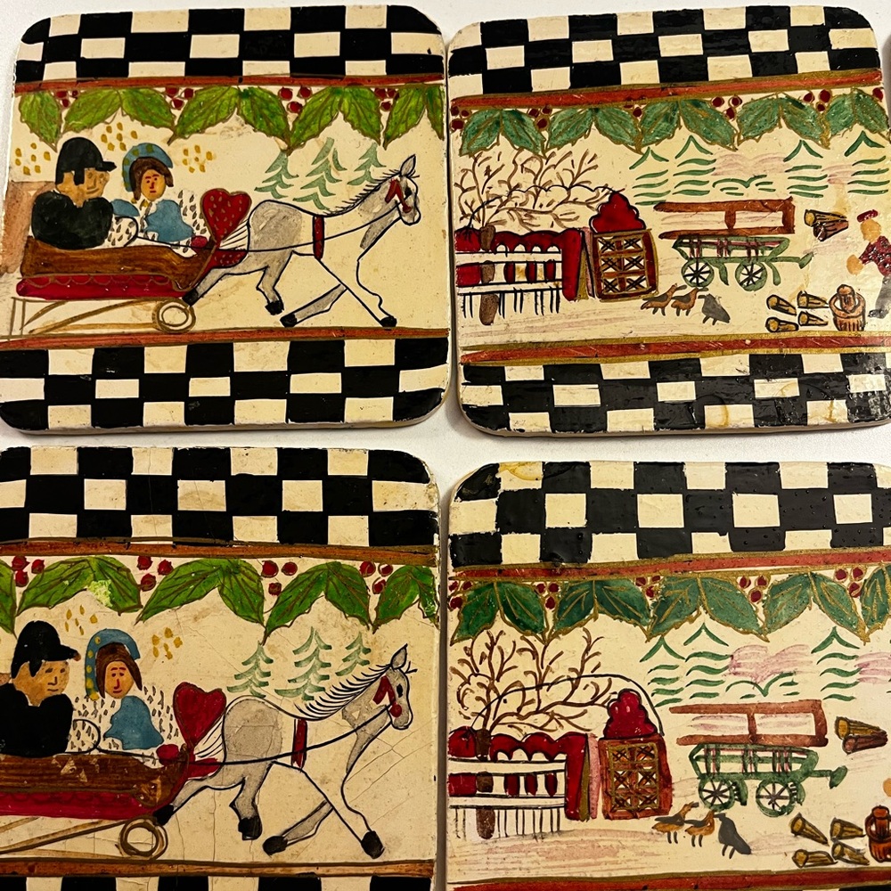 Hand-Painted Coasters and Wooden Box - Picture 7 of 8